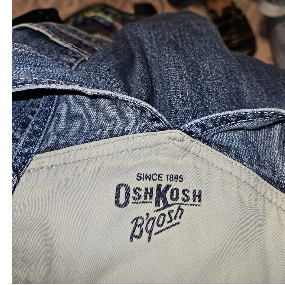 Vint OshKosh‎ Bgosh Kids Blue Denim  Overalls Size 5 Dark Wash Adjustable Straps
